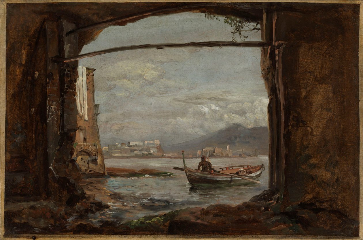 Näkymä Posillipon lähellä sijaitsevasta luolasta tekijältä Johan Christian Dahl
