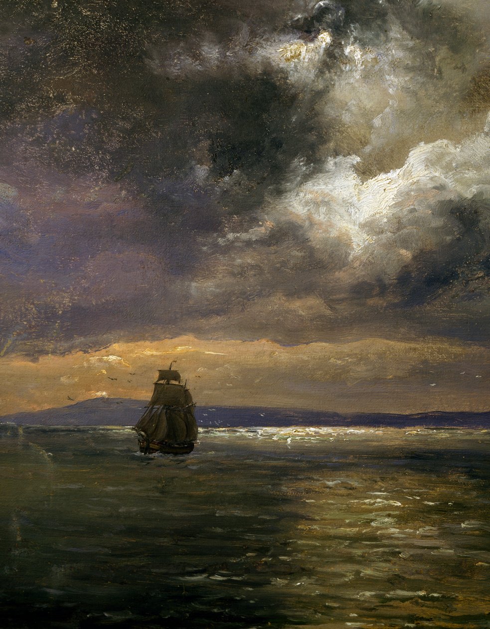 Näkymä Christianiafiordenista, Johan Christian Clausen Dahl (1788-1857), yksityiskohta, Norja tekijältä Johan Christian Dahl