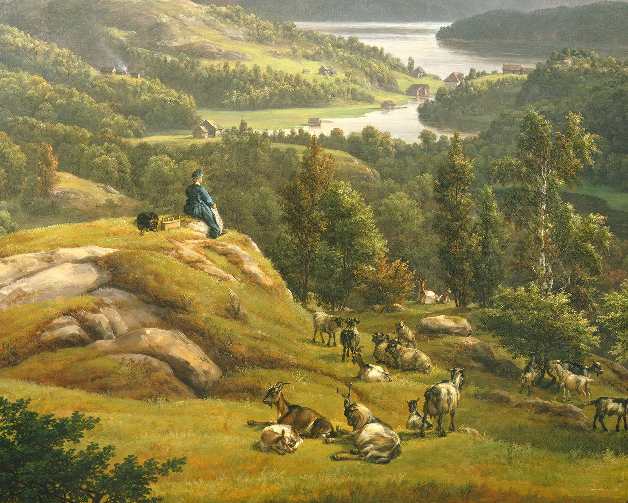 Näkymä Lysenklosterista lähellä Bergeniä, kirjoittanut Johan Christian Clausen Dahl (1788-1857), Norja 1800-luku tekijältä Johan Christian Dahl