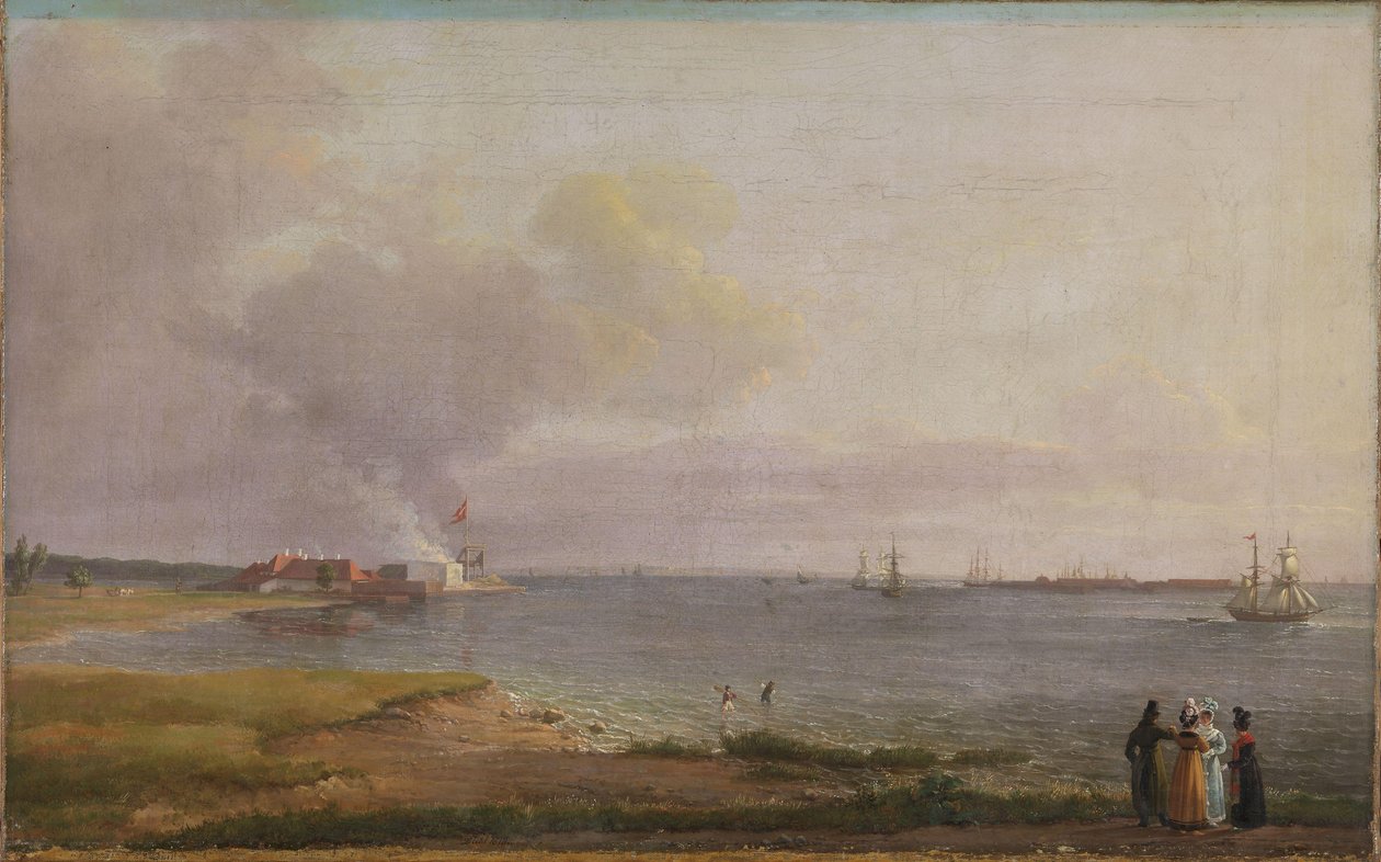 Näkymä Juutinrauman yli Kalkkitehtaan lähellä tekijältä Johan Christian Dahl