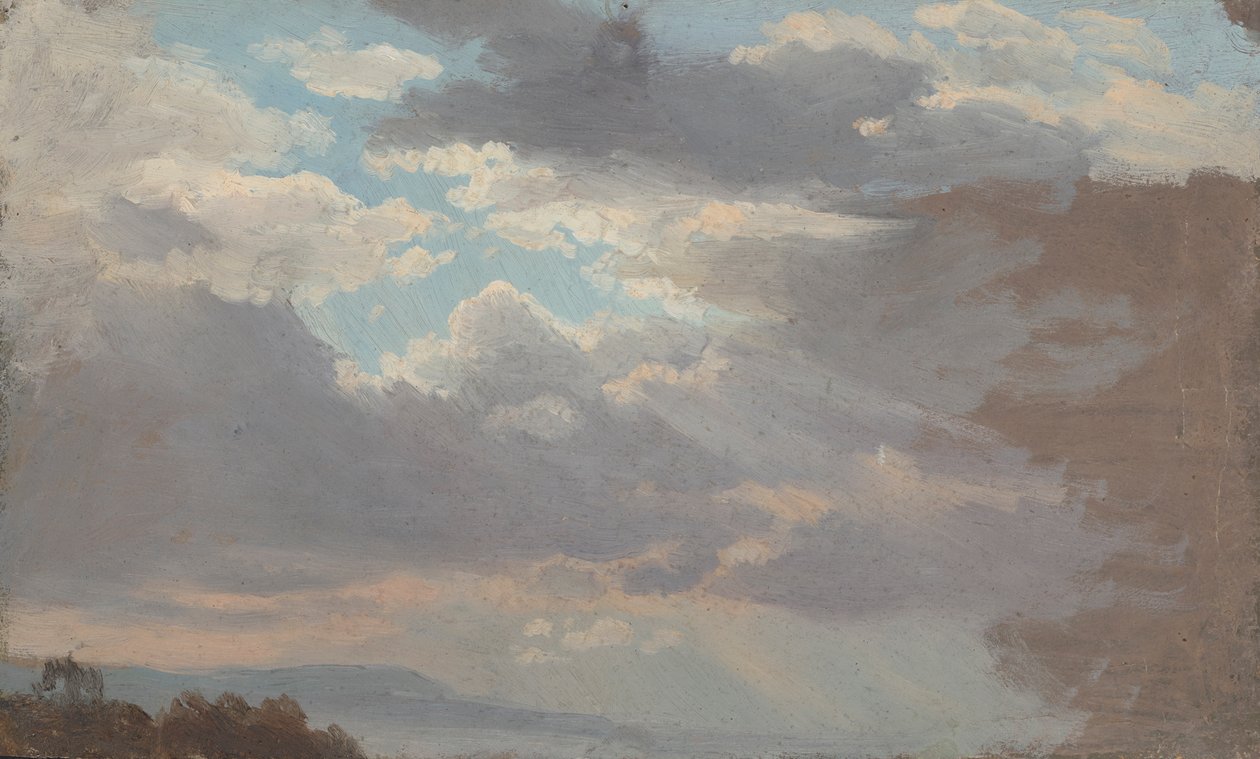 Pilvitutkimus ateljeen ikkunasta tekijältä Johan Christian Dahl