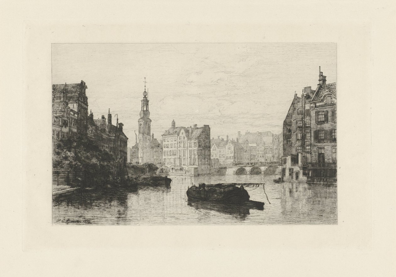 Näkymä Munttorenille Amsterdamissa tekijältä Johan Conrad Greive