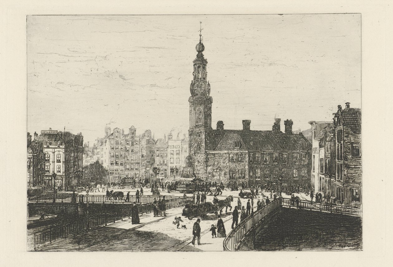 Näkymä Muntpleinille Amsterdamissa tekijältä Johan Conrad Greive