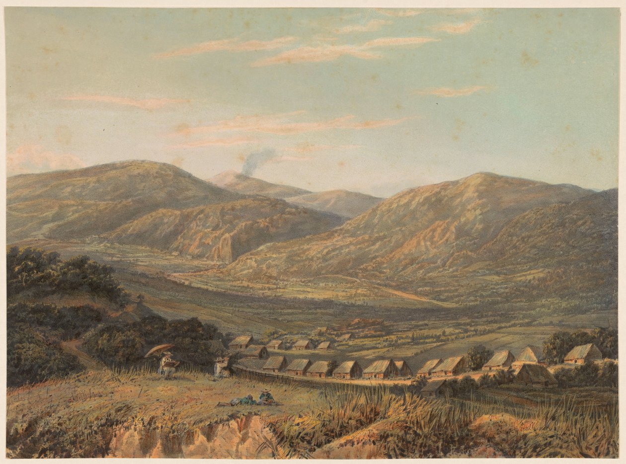 Näkymä Tengger-vuorille Tengerin vuoristossa. (Javan itänurkkaus.) (otsikko objektissa) tekijältä Johan Conrad Greive