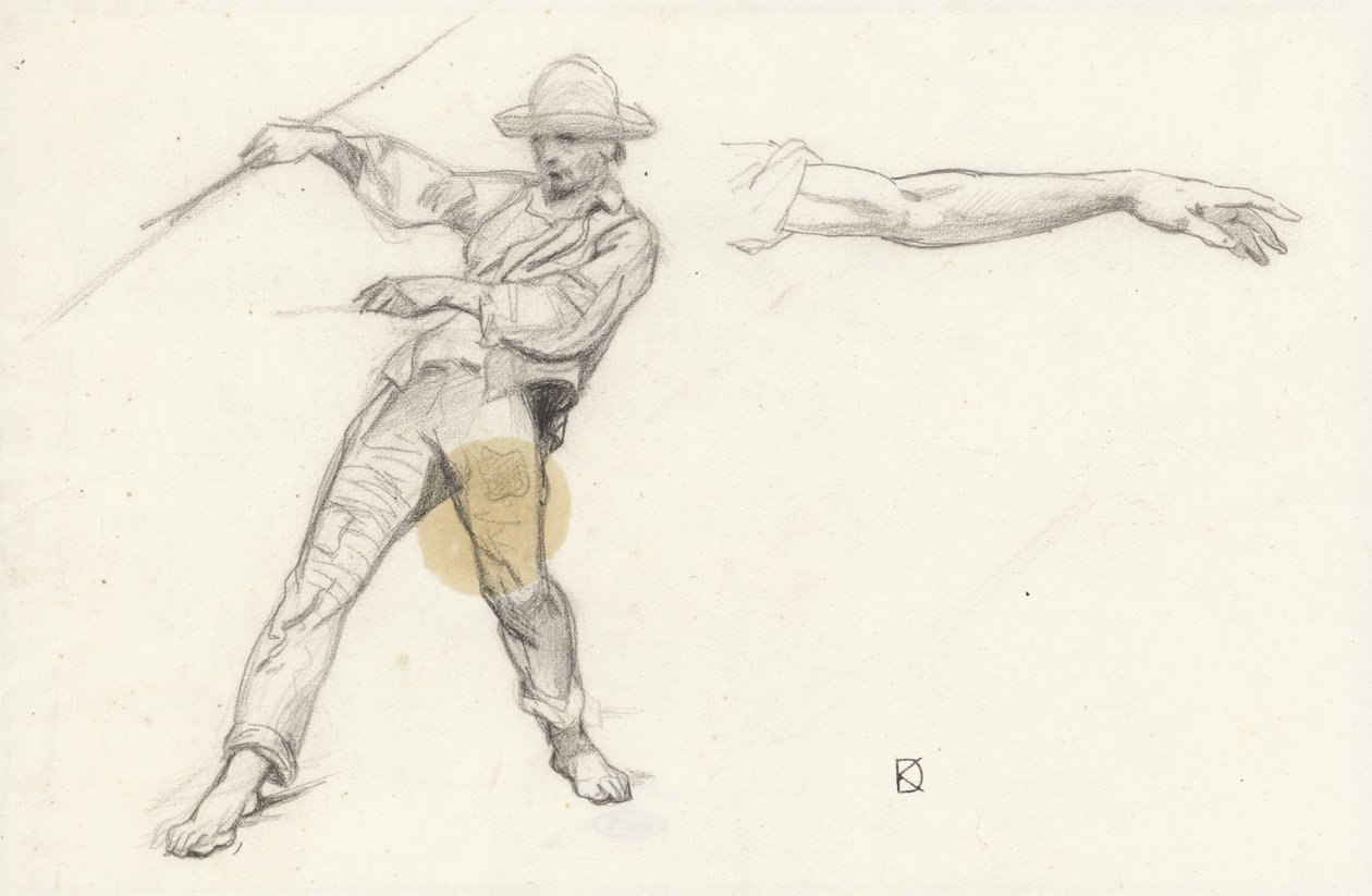 Study of a standing man and an arm tekijältä Johan Daniël Koelman