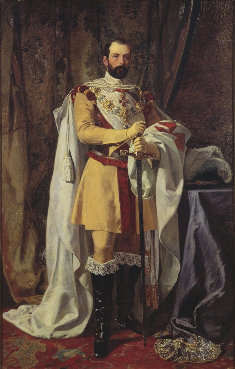 Charles XV roi de Suede - Muotokuva Ruotsin kuninkaan Kaarle XV:stä (1826-1872), kirjoittanut Hockert, Johan Fredrik (1826-1866). Öljy kankaalle tekijältä Johan Fredrik Hockert