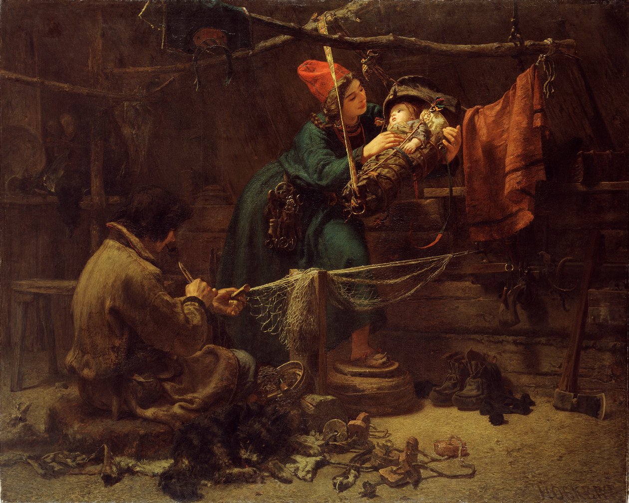 Lappilaisen teltassa, 1857 tekijältä Johan Fredrik Hockert