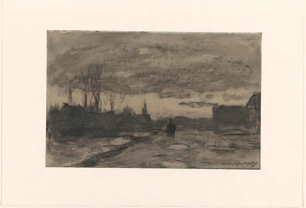 Näkymä laiturille tekijältä Johan Hendrik Weissenbruch (signed by artist)