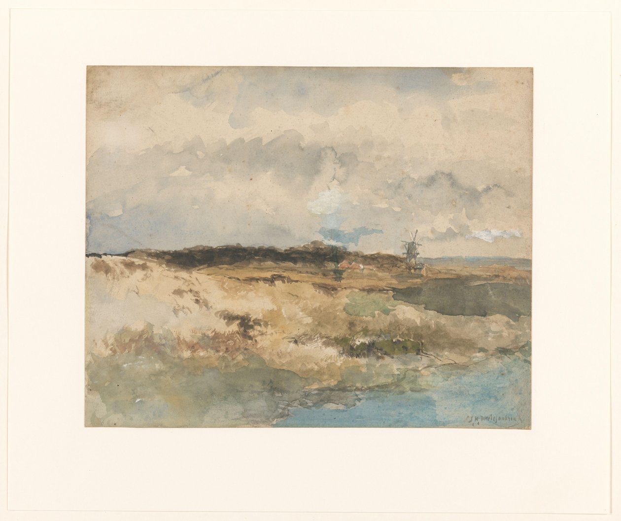 Näkymä Dekkersduinille lähellä Haagia tekijältä Johan Hendrik Weissenbruch (signed by artist)