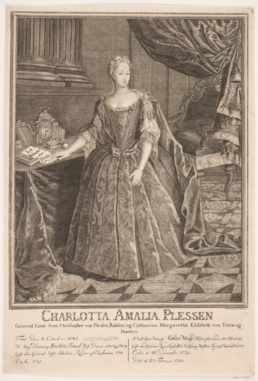 Charlotte Amalie Plessen tekijältä Johan Herman Thiele
