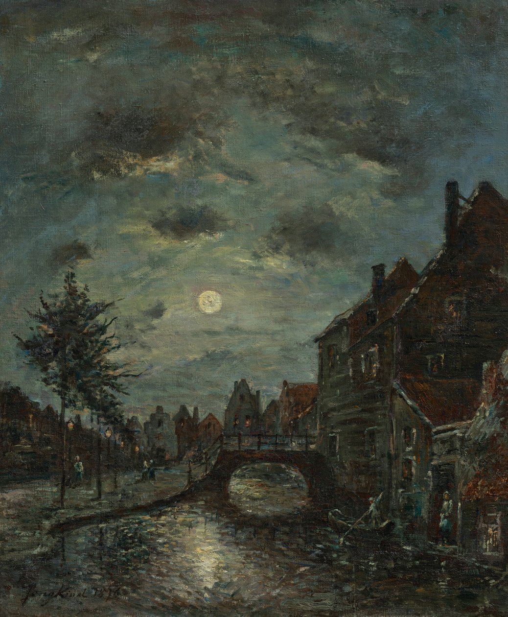 Sisävesikanava Dordrechtissa, Claire de Lune. tekijältä Johan Jongkind