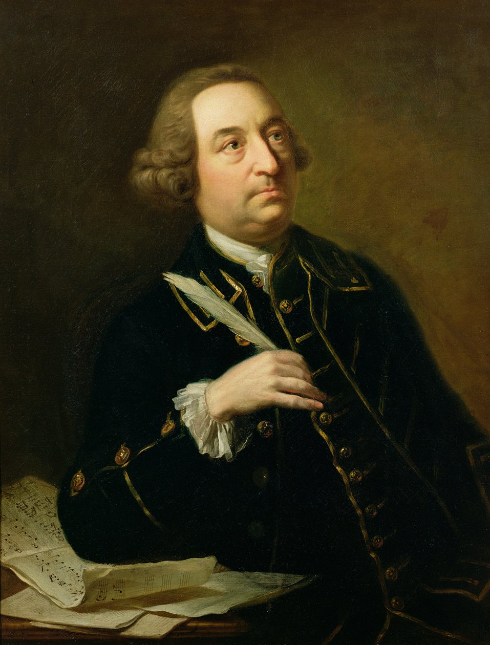 Muotokuva John Christopher Smithistä (1712-95), Händelin muusikosta ja avustajasta. tekijältä Johan Joseph Zoffany