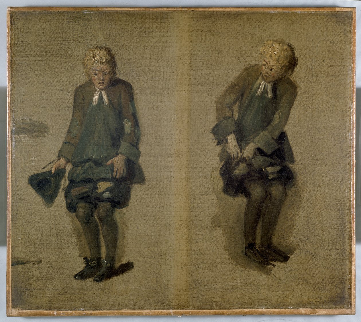 Kaksi luonnosta David Garrickin hahmosta, 1700-luku tekijältä Johan Joseph Zoffany