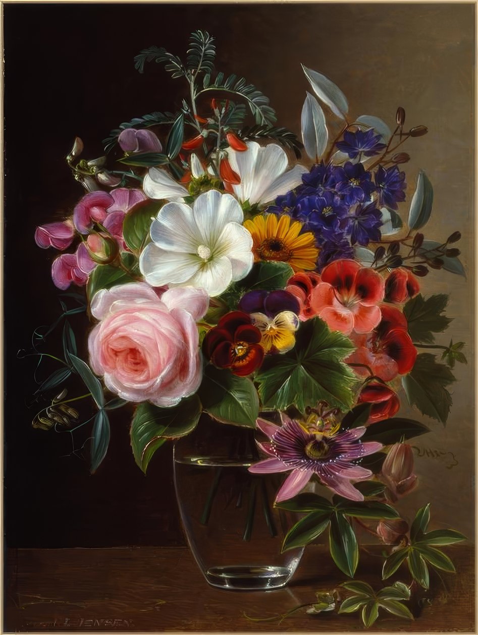 J.L.Jensen, Blumenstrauß einer Vase tekijältä Johan Laurentz Jensen