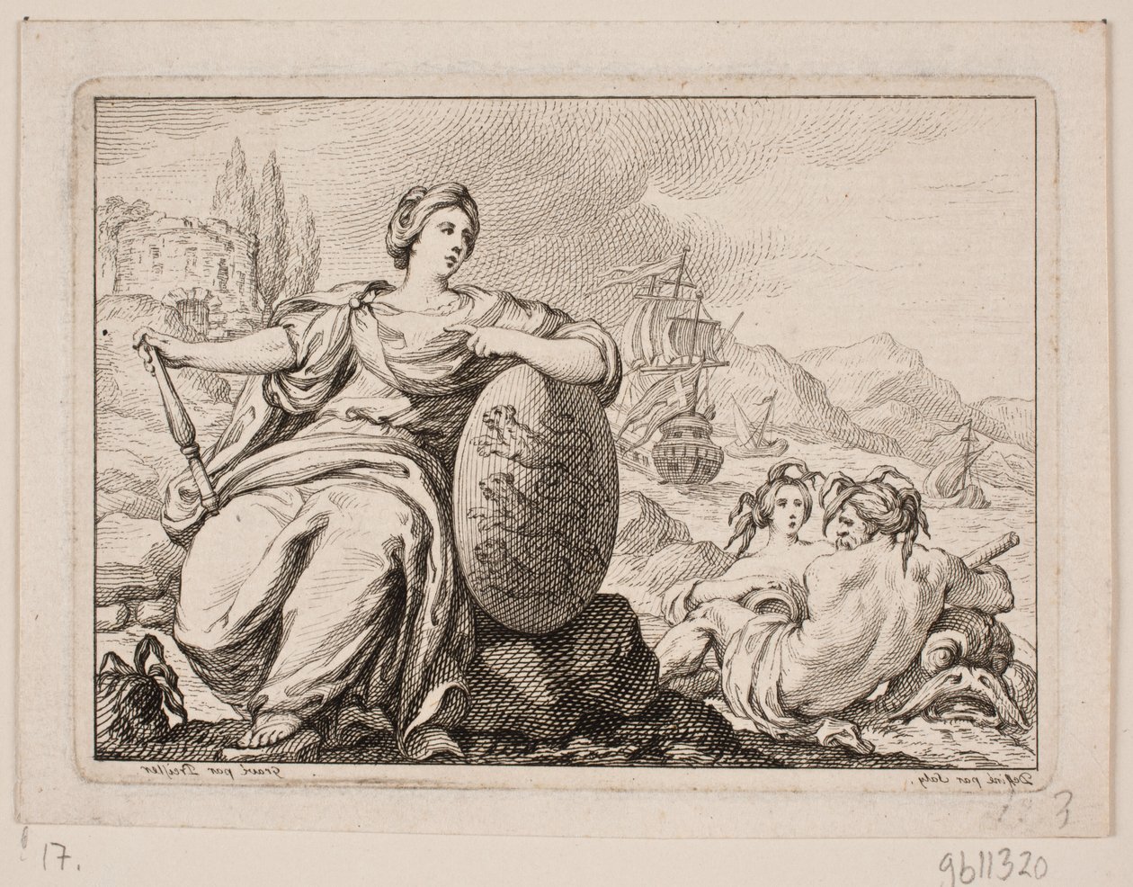 Vinjet til P. H. Mallet: Tanskan historia I, 1758 tekijältä Johan Martin Preisler