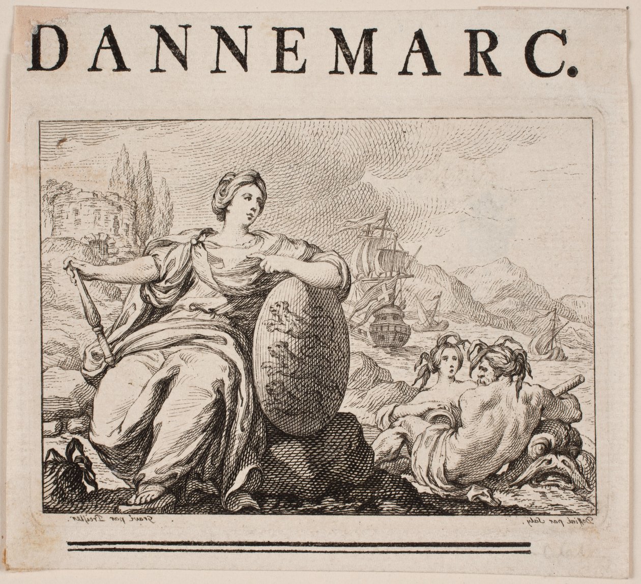 Vinjet til P. H. Mallet: Tanskan historia I, 1758 tekijältä Johan Martin Preisler