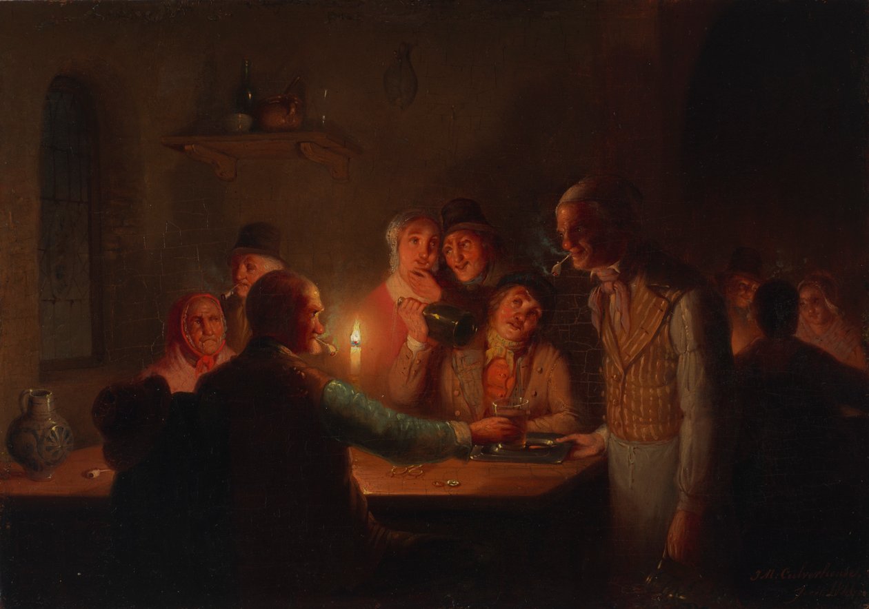 Hollantilainen tavernakohtaus, 1846. tekijältä Johan Mengels Culverhouse