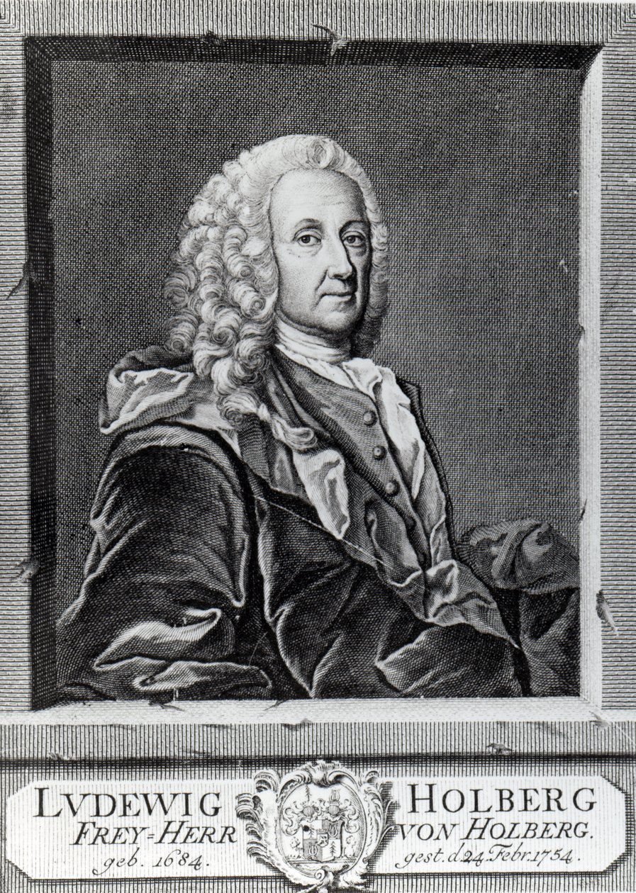 Ludvig Holberg, kaiverrus Johann Martin Bernigerothin, 1757 tekijältä Johan Roselius
