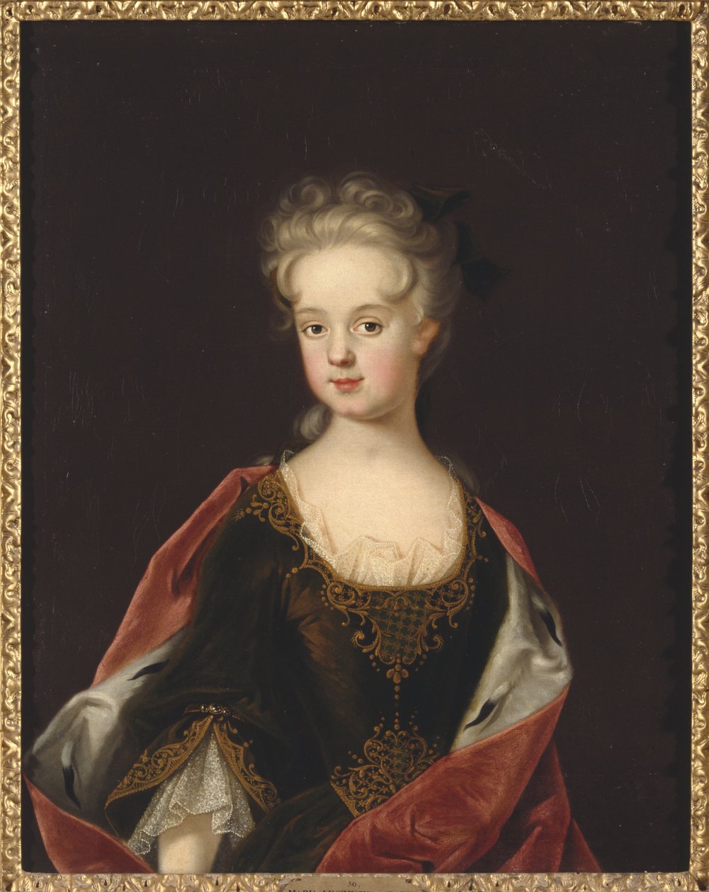 Marie Leczinska, reine de France - Muotokuva Marie Leszczynskasta, Ranskan kuningattaresta (1703-1768), kirjoittanut Starbus, Johan (1679-1724). Öljy kankaalle tekijältä Johan Starbus