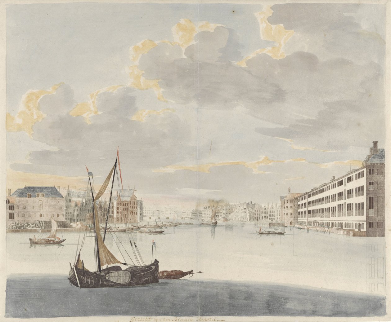 Näkymä Binnen-Amstelille Amsterdamissa tekijältä Johan Teyler