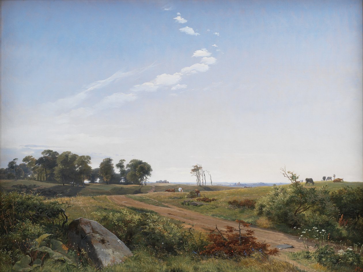 Seelannin maisema. Open Country Pohjois-Seelannissa tekijältä Johan Thomas Lundbye