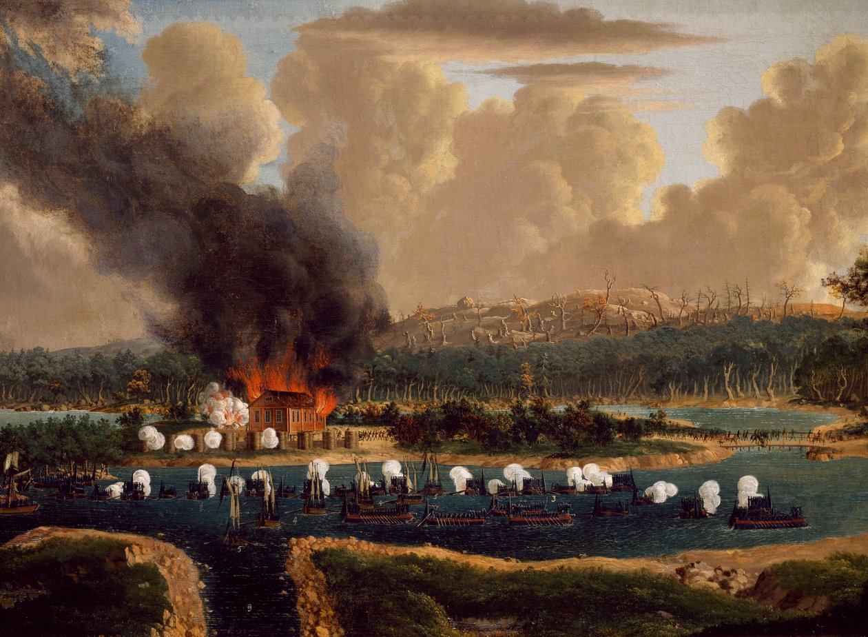 Vransarin taistelu Venäjää vastaan vuonojen hallinnasta Kockis Kapellissa, 16. kesäkuuta 1790, Johan Tietrich Schoultz (1754-1807), Venäjän ja Ruotsin sodat, Ruotsi tekijältä Johan Tietrich Schoultz