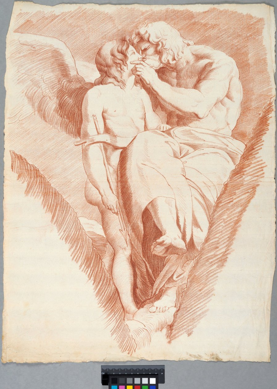 Akademiezeichnung. Raffaels "Jupiter küsst Amor" in der Loggia der Villa Farnesina in Rom tekijältä Johan Tobias Sergel