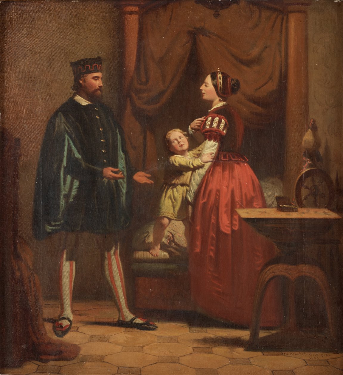 Karin Månsdotter, Eric XIV ja poika Gustav, 1858 tekijältä Johan Zacharias Blackstadius
