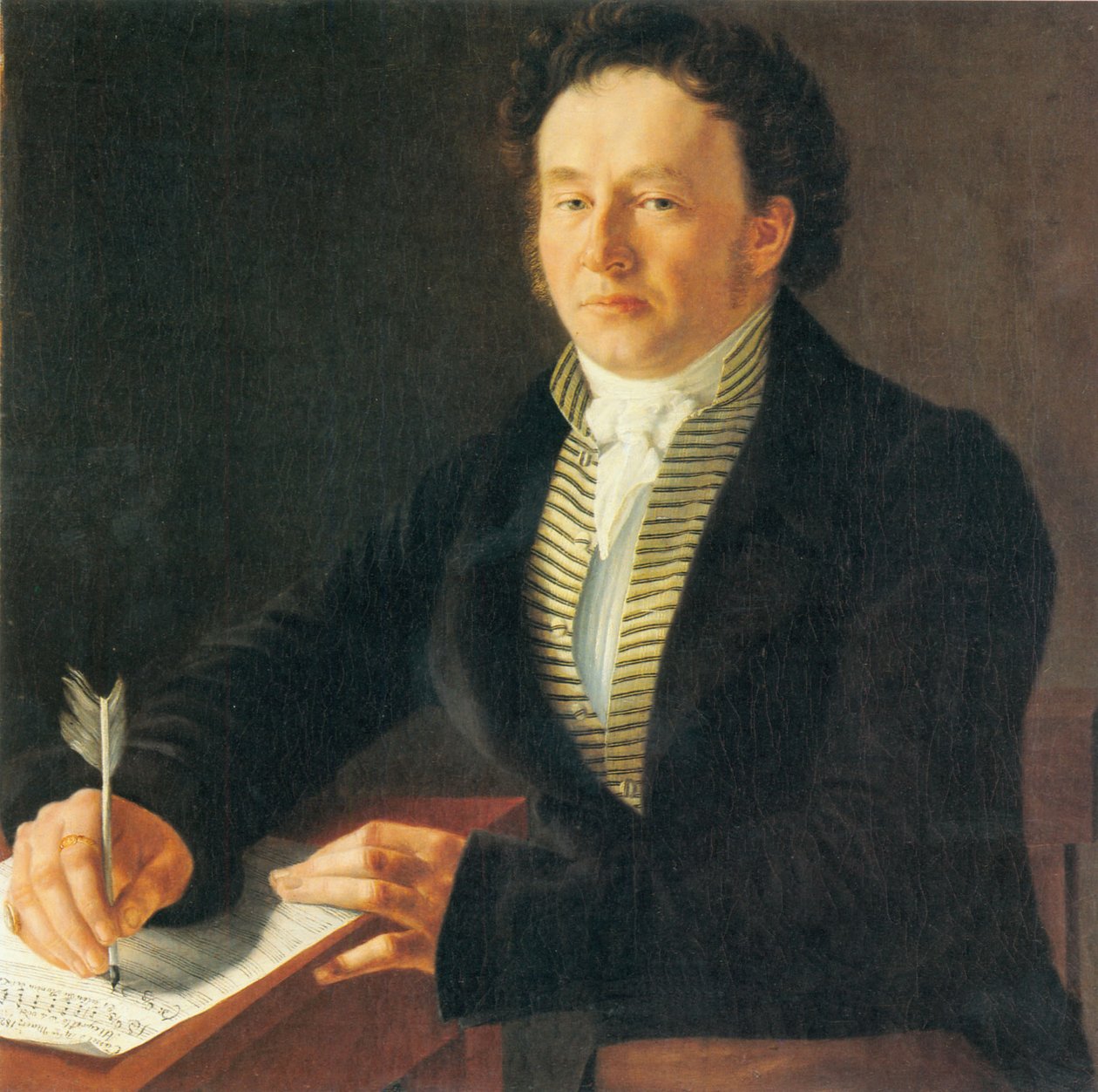 Porträt des Komponisten Ludwig (Louis) Spohr 1824 Kasselissa tekijältä Johann August Nahl the Younger