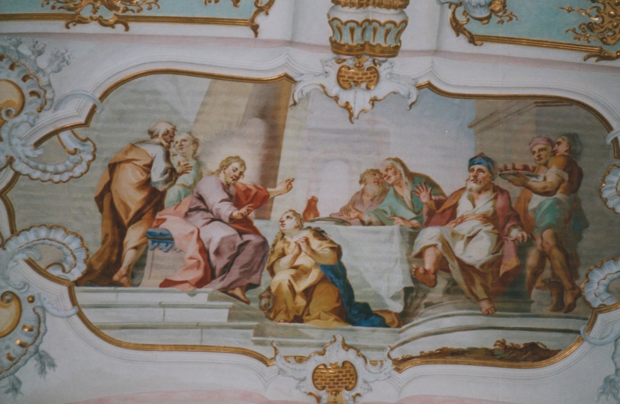 Fresko im Umgang des Kirchenschiffs tekijältä Johann Baptist Zimmermann