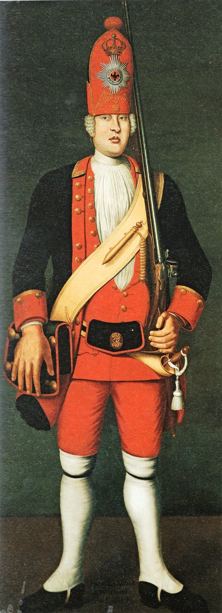 Grenadier vom Roten Leibbatallion der Riesengarde Friedrich Wilhelm I. tekijältä Johann Christof Merck