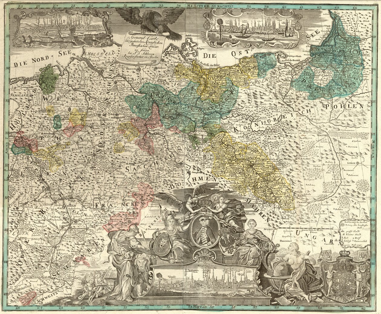 General Carte der gesammten Königlichen Preussischen Osavaltiot tekijältä Johann David Schleuen