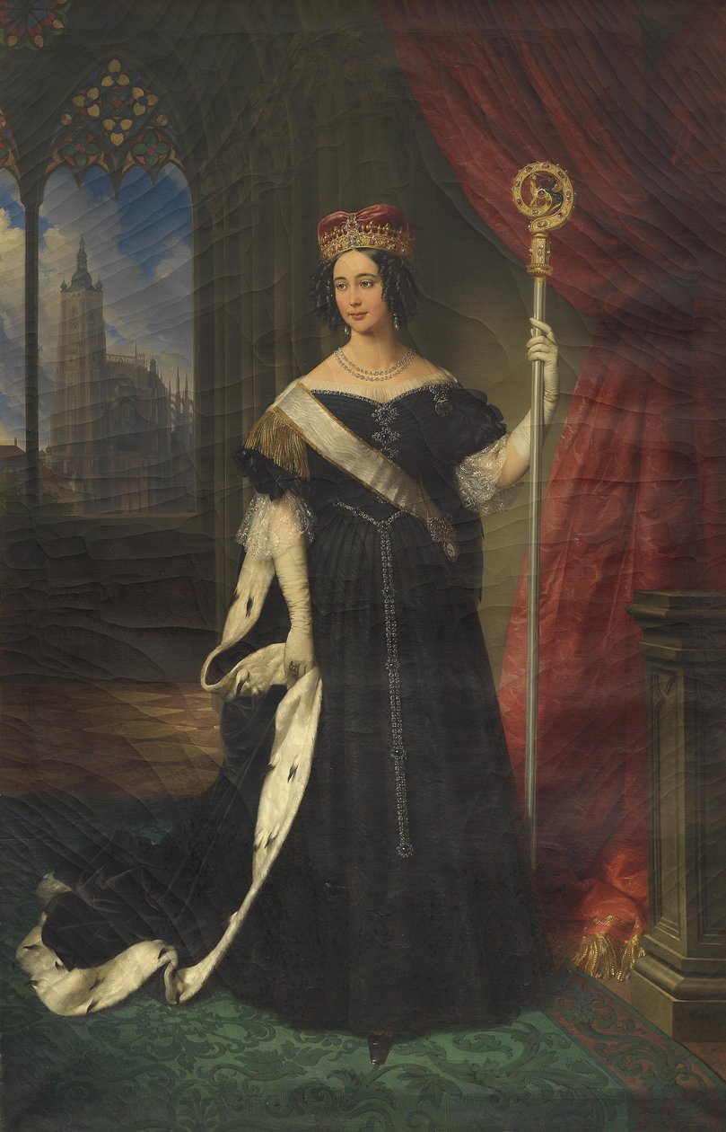 Erzherzogin Maria Theresia, Königin von Neapel-Sizilien als Äbtissin des adeligen Damenstiftes am Prager Hradschin tekijältä Johann Ender