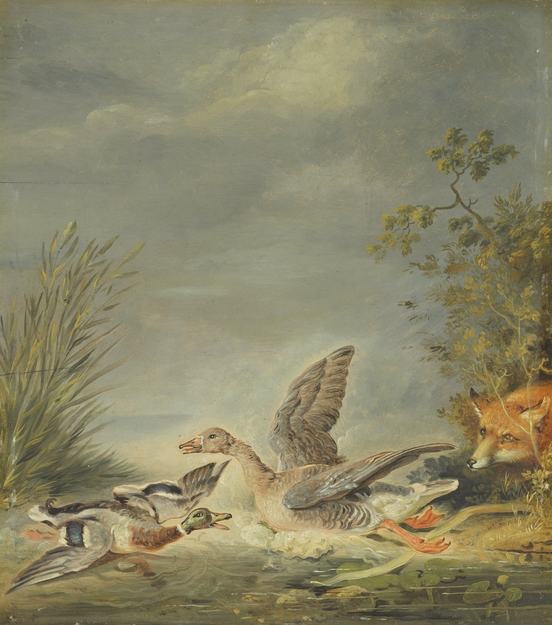 Kettu ja vesilinnut tekijältä Johann Friedrich August Tischbein
