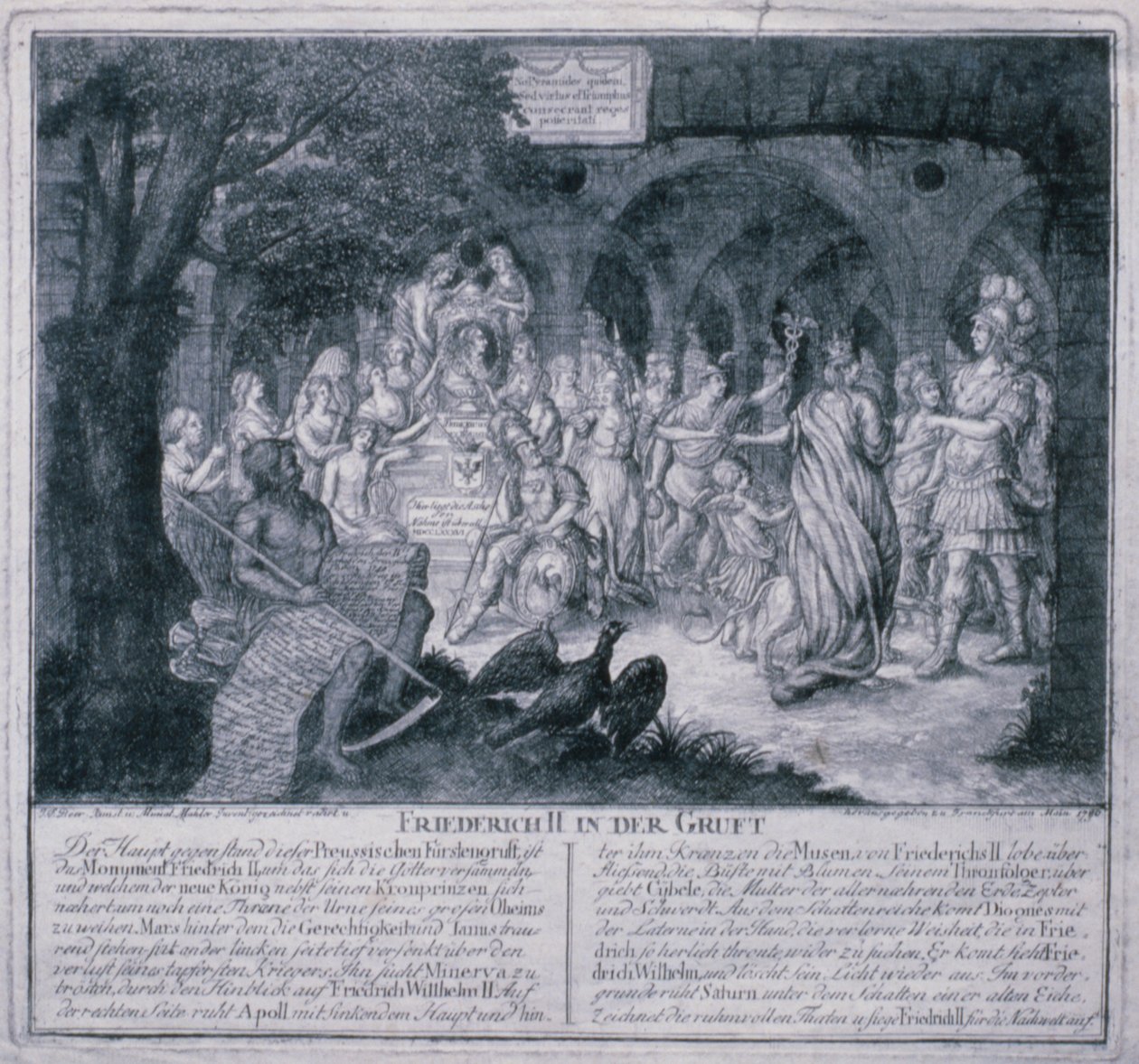 Frederick II kryptassa, 1786 tekijältä Johann Friedrich Beer