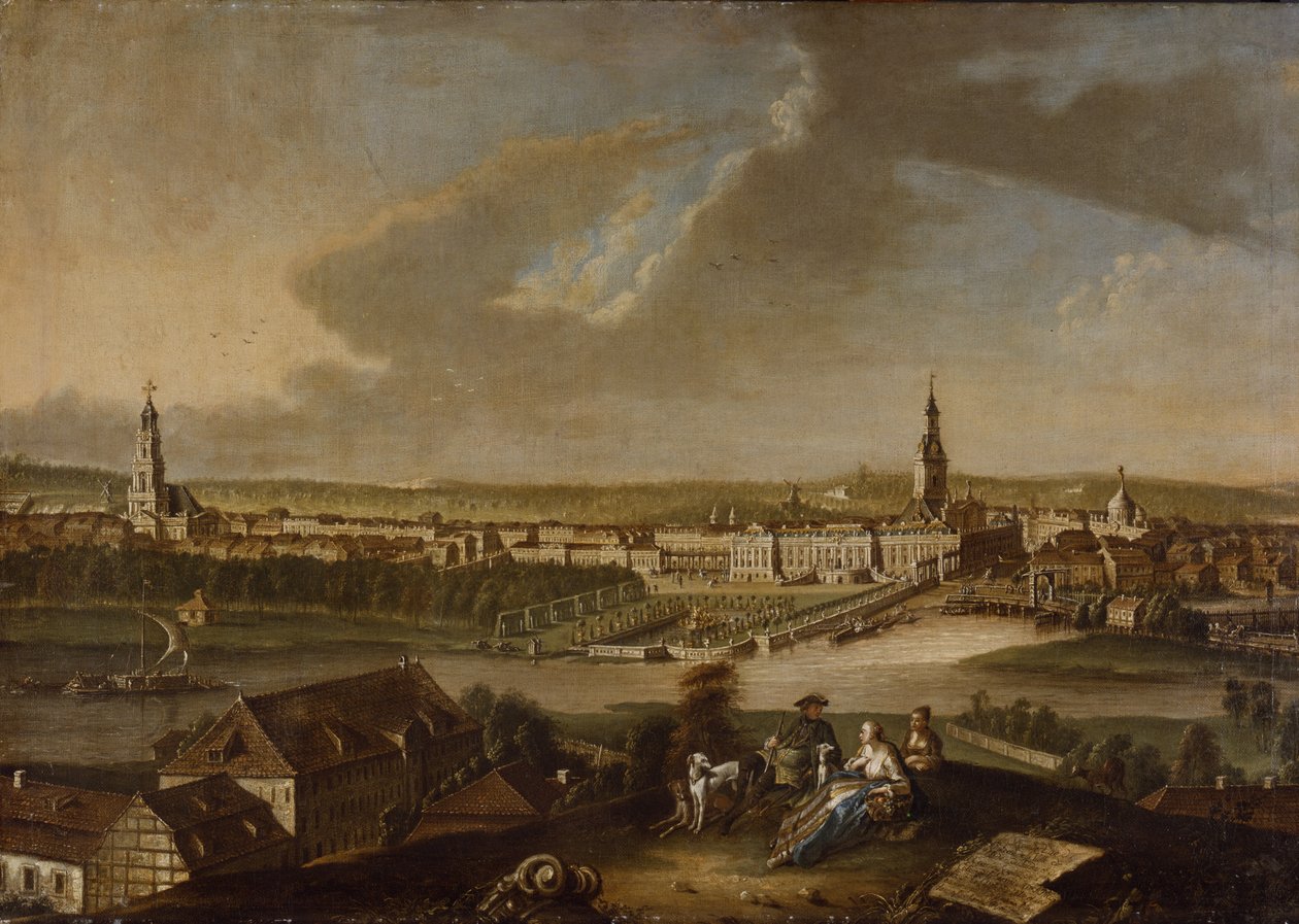 Näkymä Potsdamin yli Brauhausbergiltä, 1772 tekijältä Johann Friedrich Meyer
