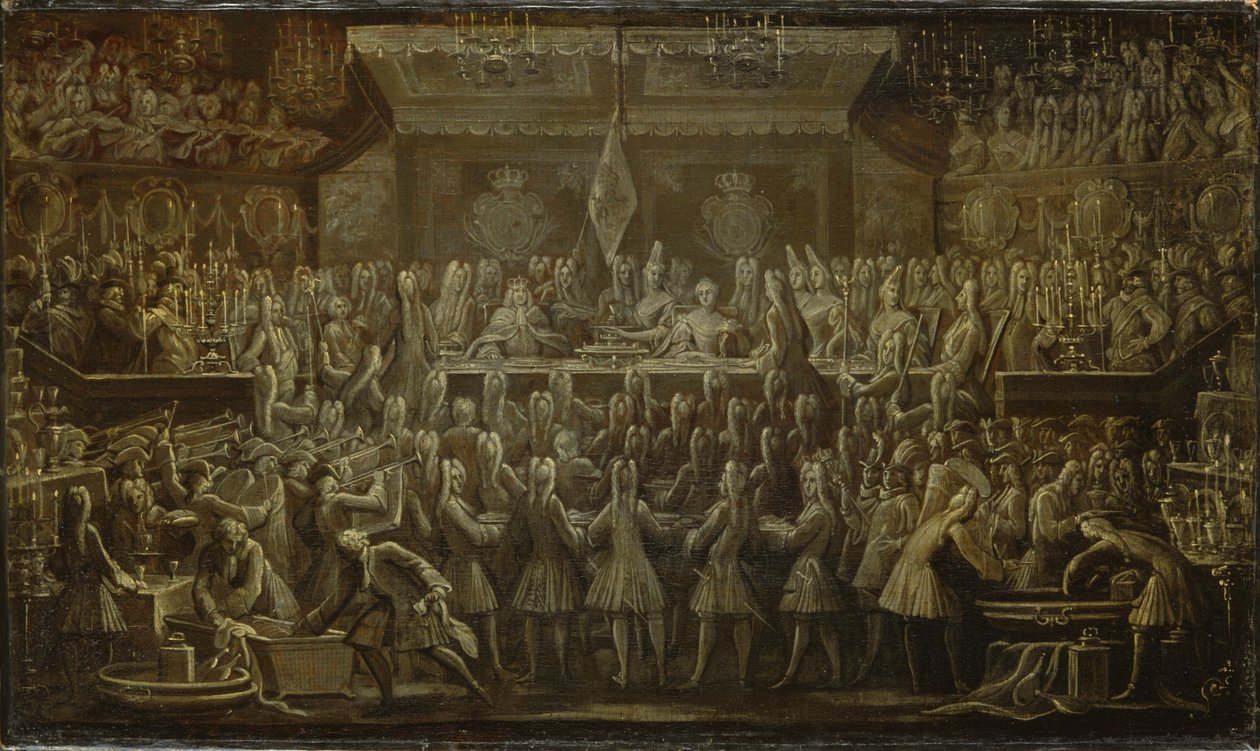 Preussin kruunausillallinen Frederick I:lle, 1701 tekijältä Johann Friedrich Wentzel