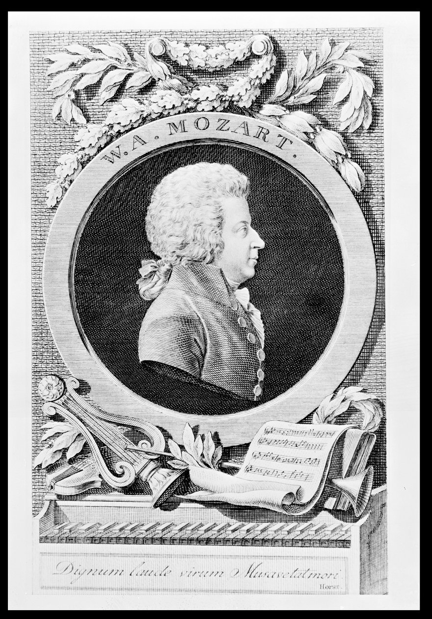 Wolfgang Amadeus Mozartin (1756-91) muistomerkki itävaltalaiselle säveltäjälle, 1789 tekijältä Johann Georg Mansfeld