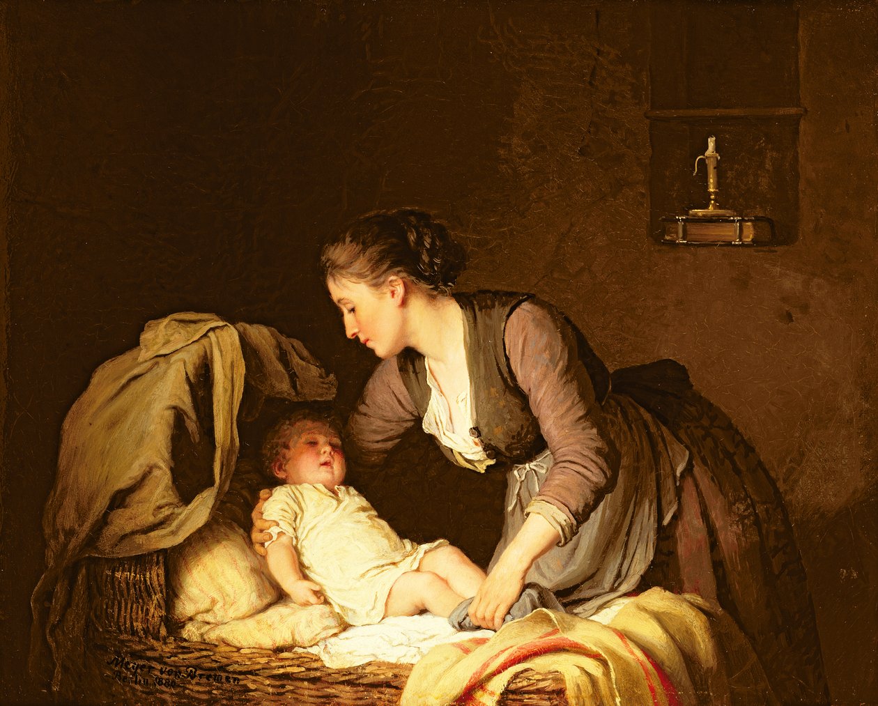 Vauvan riisuminen, 1880 tekijältä Johann Georg Meyer von Bremen