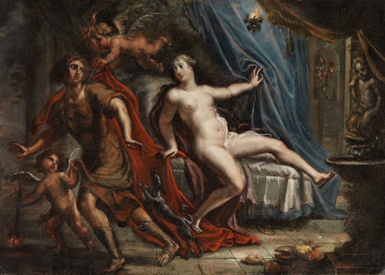 Josef entzieht sich der Frau des Potiphar tekijältä Johann Georg Platzer