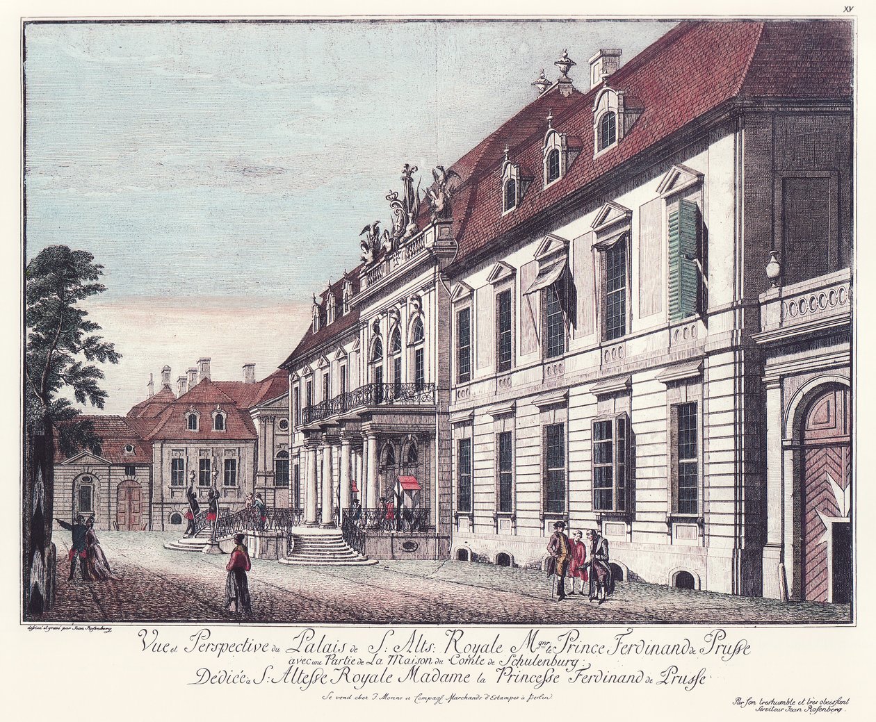 Ansicht des Ordenspalais am Wilhelmplatz, Alt-Berliini tekijältä Johann Georg Rosenberg