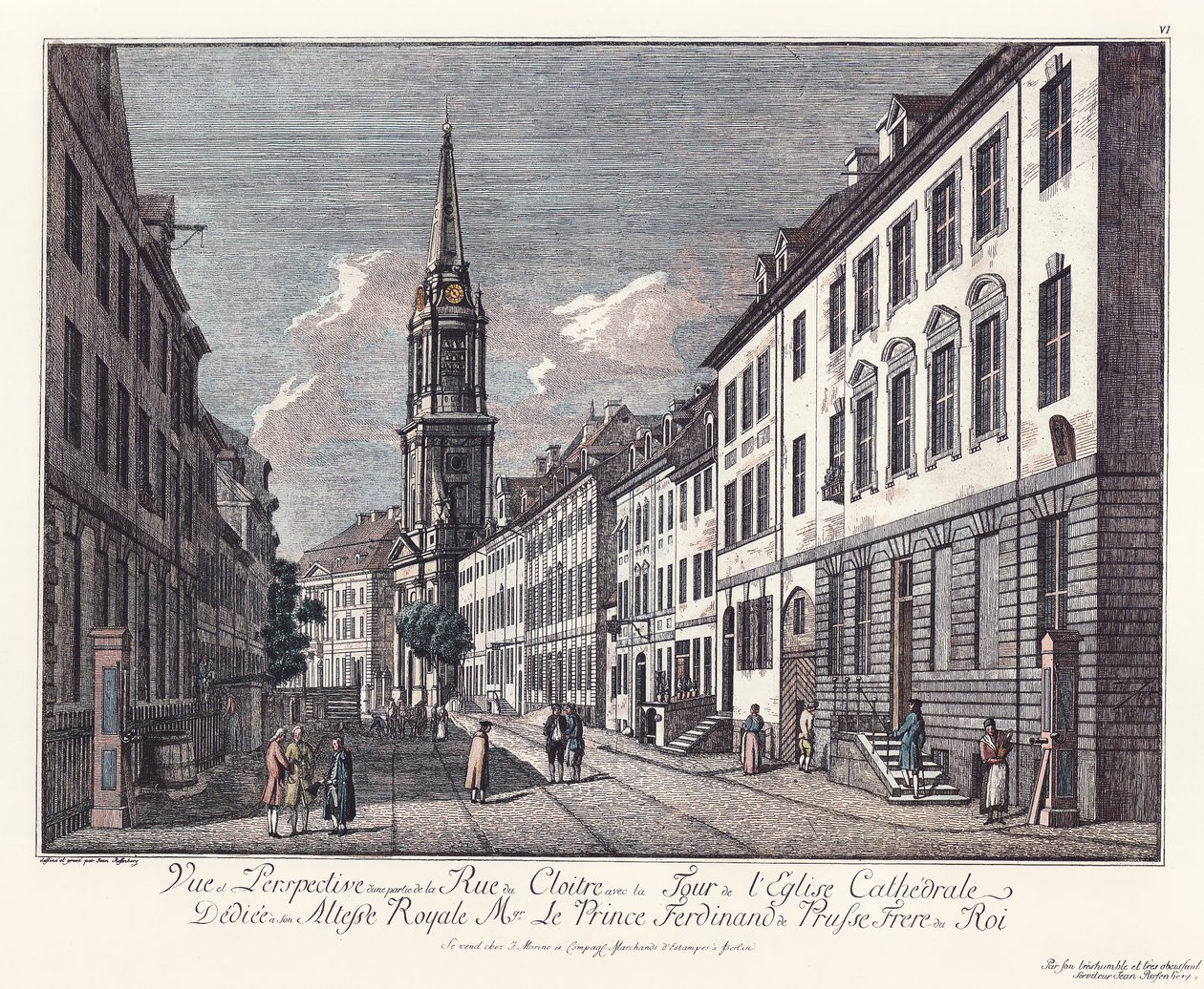 Napsauta Klosterstraße mit der Parochialkirche, Alt-Berlin tekijältä Johann Georg Rosenberg