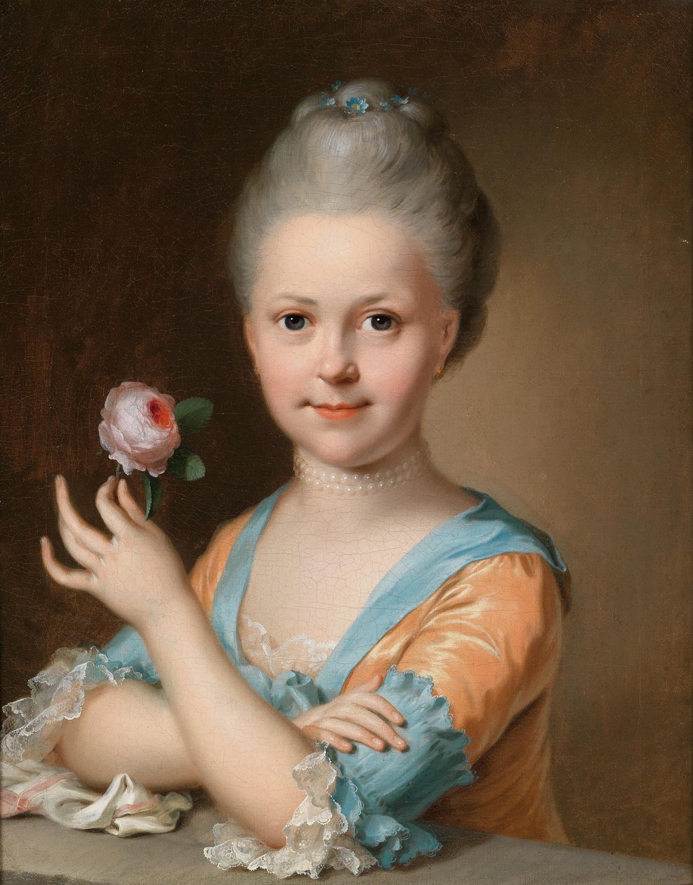 Bildnis eines jungen Mädchens mit einer Rose tekijältä Johann Heinrich Tischbein