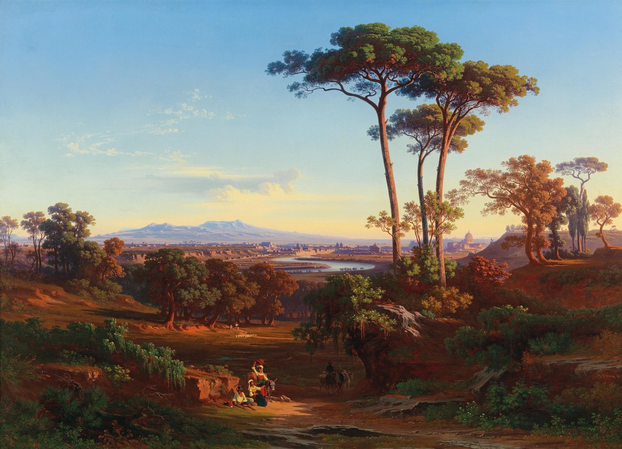 Ansicht von Rom vom Monte Mario aus tekijältä Johann Jakob Frey