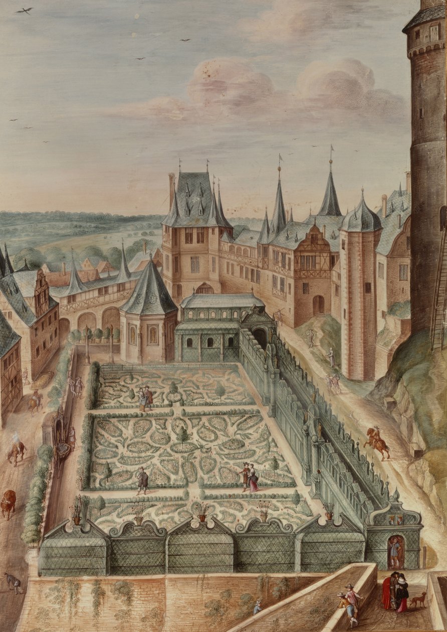 Puutarha, 1660 tekijältä Johann Jakob Walther