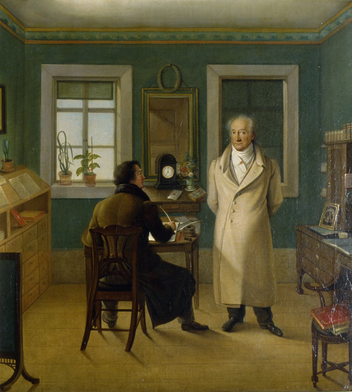 Goethe sanelemassa virkailijalleen Johnille, 1834 tekijältä Johann Joseph Schmeller