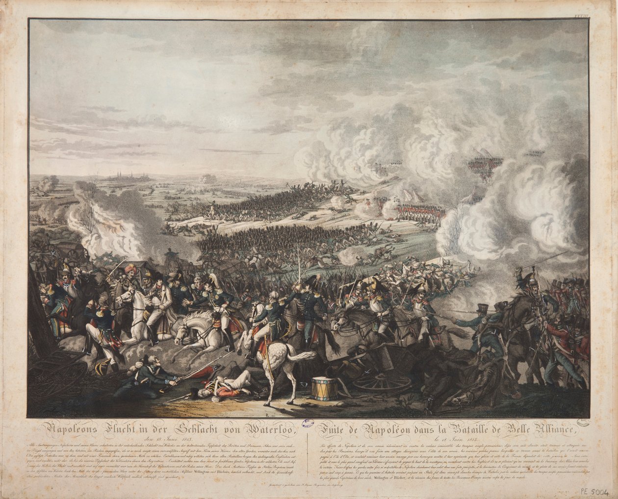 Napoleonin lento Waterloon taistelussa tekijältä Johann Moritz Rugendas