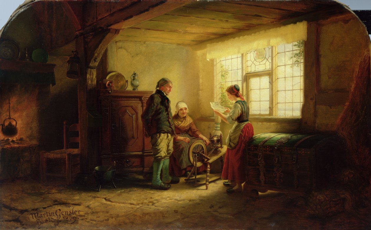 Kirje, 1869 tekijältä Johann Martin Gensler