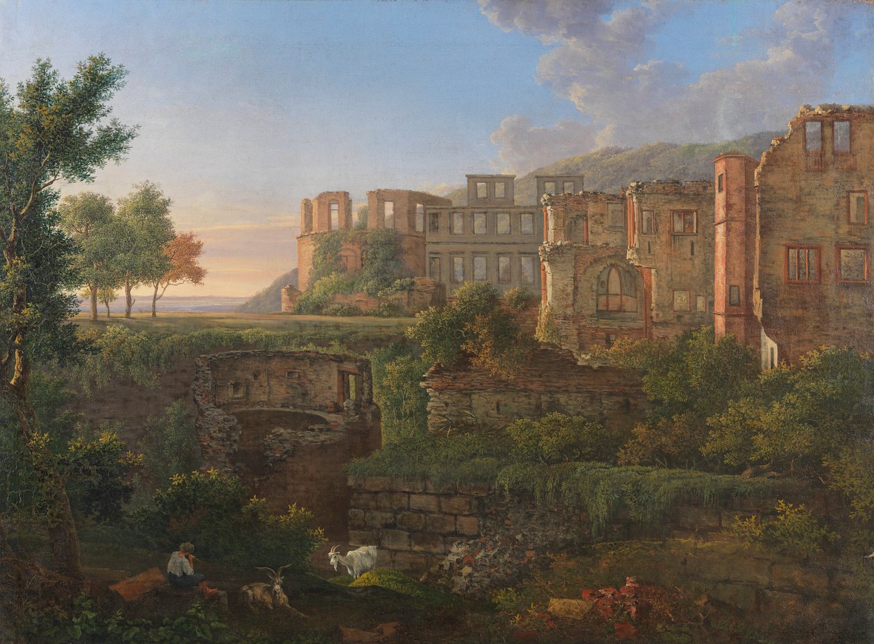 Ansicht des Heidelberger Schlosses tekijältä Johann Martin von Rohden