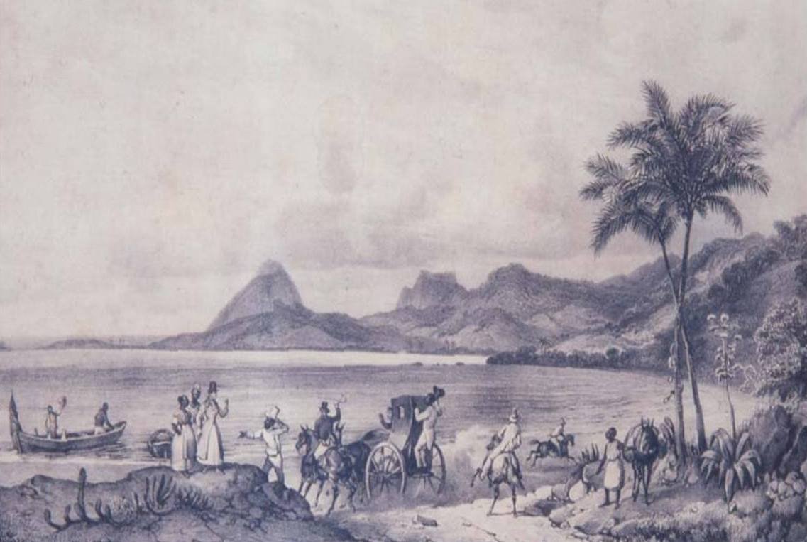 Lagoa das Tretas nyt Rodrigo de Freitas Lagoon tekijältä Johann Moritz Rugendas